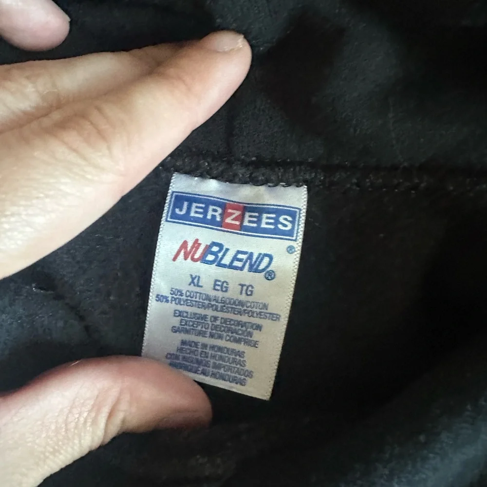 Jerzees Black Sweatshirt with Graphic Design - Picture 3 of 3